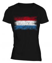 Luxembourg Distressed Flag Ladies T-Shirt