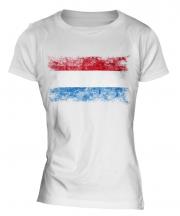Luxembourg Distressed Flag Ladies T-Shirt