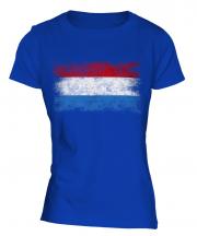 Luxembourg Distressed Flag Ladies T-Shirt