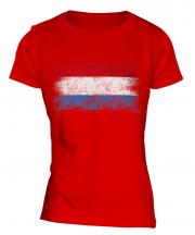 Luxembourg Distressed Flag Ladies T-Shirt