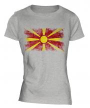 Macedonia Distressed Flag Ladies T-Shirt