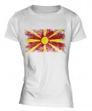 Macedonia Distressed Flag Ladies T-Shirt
