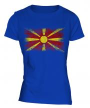Macedonia Distressed Flag Ladies T-Shirt