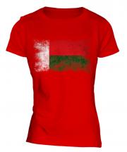 Madagascar Distressed Flag Ladies T-Shirt