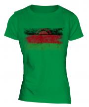 Malawi Distressed Flag Ladies T-Shirt