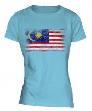Malaysia Distressed Flag Ladies T-Shirt