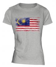 Malaysia Distressed Flag Ladies T-Shirt