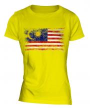 Malaysia Distressed Flag Ladies T-Shirt