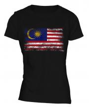 Malaysia Distressed Flag Ladies T-Shirt