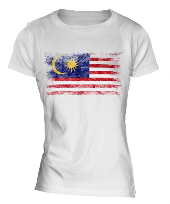 Malaysia Distressed Flag Ladies T-Shirt