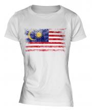 Malaysia Distressed Flag Ladies T-Shirt