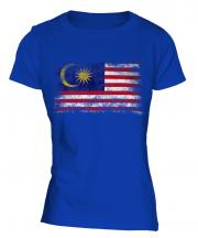 Malaysia Distressed Flag Ladies T-Shirt