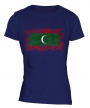 Maldives Distressed Flag Ladies T-Shirt