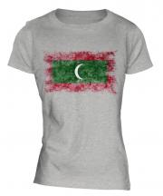Maldives Distressed Flag Ladies T-Shirt