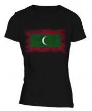 Maldives Distressed Flag Ladies T-Shirt