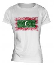 Maldives Distressed Flag Ladies T-Shirt