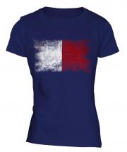 Malta Distressed Flag Ladies T-Shirt