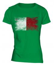 Malta Distressed Flag Ladies T-Shirt