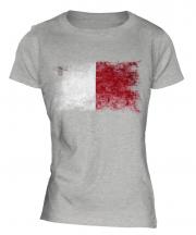 Malta Distressed Flag Ladies T-Shirt