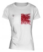 Malta Distressed Flag Ladies T-Shirt