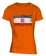 Mari El Distressed Flag Ladies T-Shirt