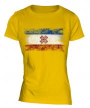 Mari El Distressed Flag Ladies T-Shirt