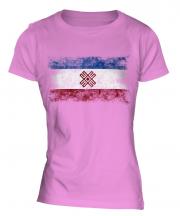 Mari El Distressed Flag Ladies T-Shirt