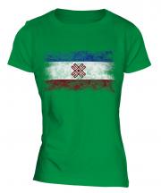 Mari El Distressed Flag Ladies T-Shirt