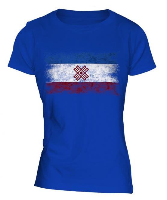 Mari El Distressed Flag Ladies T-Shirt