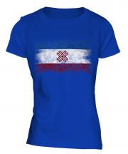 Mari El Distressed Flag Ladies T-Shirt