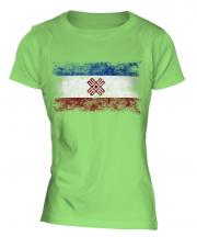 Mari El Distressed Flag Ladies T-Shirt
