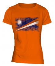 Marshall Islands Distressed Flag Ladies T-Shirt