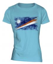 Marshall Islands Distressed Flag Ladies T-Shirt