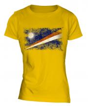 Marshall Islands Distressed Flag Ladies T-Shirt