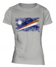 Marshall Islands Distressed Flag Ladies T-Shirt