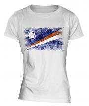 Marshall Islands Distressed Flag Ladies T-Shirt