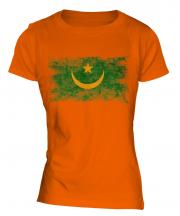 Mauritania Distressed Flag Ladies T-Shirt