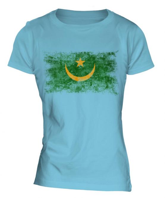 Mauritania Distressed Flag Ladies T-Shirt