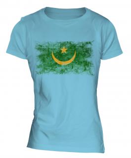 Mauritania Distressed Flag Ladies T-Shirt