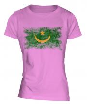 Mauritania Distressed Flag Ladies T-Shirt