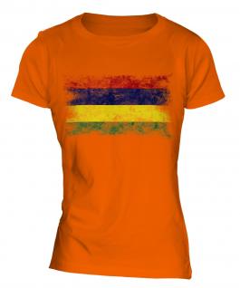 Mauritius Distressed Flag Ladies T-Shirt