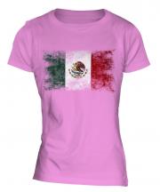 Mexico Distressed Flag Ladies T-Shirt