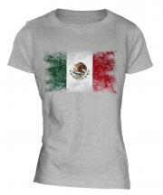 Mexico Distressed Flag Ladies T-Shirt