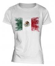 Mexico Distressed Flag Ladies T-Shirt