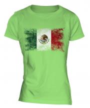 Mexico Distressed Flag Ladies T-Shirt