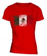Mexico Distressed Flag Ladies T-Shirt