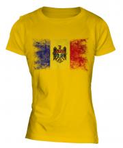 Moldova Distressed Flag Ladies T-Shirt