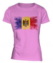 Moldova Distressed Flag Ladies T-Shirt