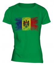 Moldova Distressed Flag Ladies T-Shirt