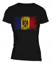 Moldova Distressed Flag Ladies T-Shirt